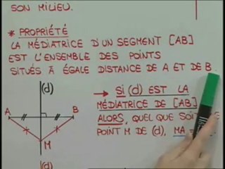 Les définitions et propriétés des médiatrices