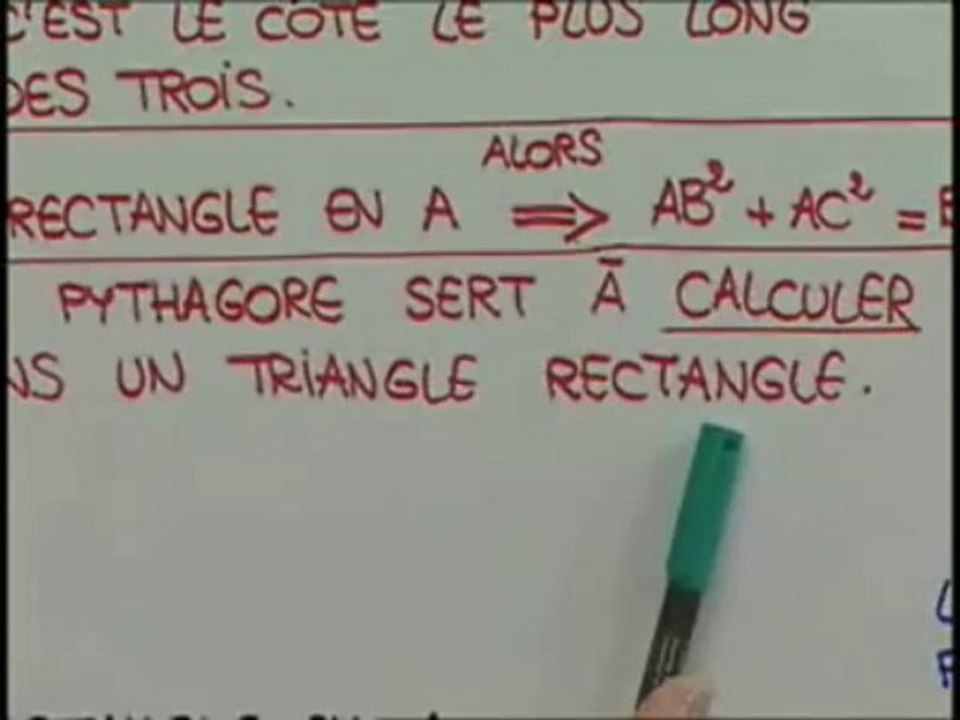 Application du théorème dans un triangle rectangle