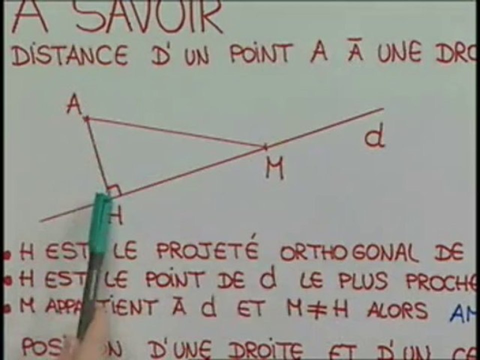 Les trois positions d'une droite par rapport au cercle