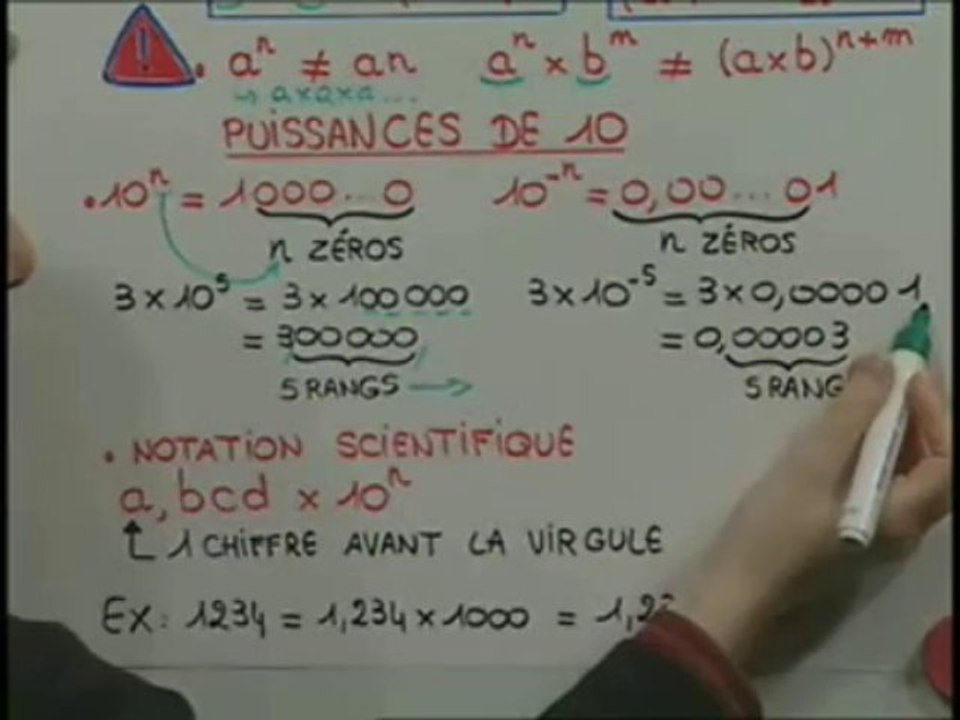 Les puissances de 10 et la notation scientifique