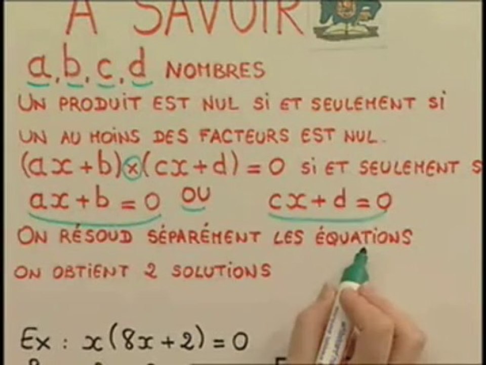 La méthode pour résoudre ce type d'équations