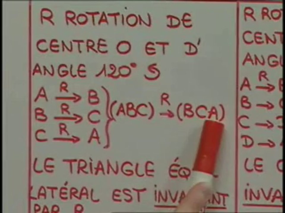 Le triangle équilatéral et la rotation