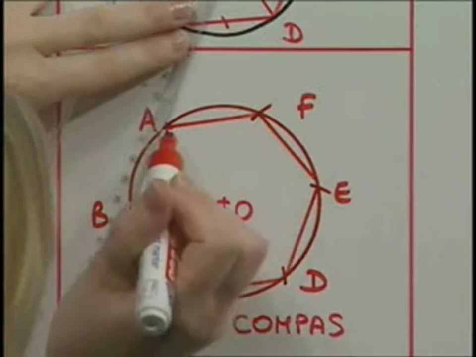 La construction d'un hexagone régulier
