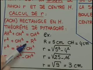 L'aire de la section, le volume de la boule, et l'aire de la sphère