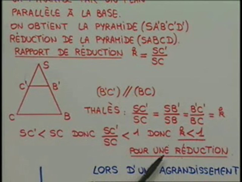 Exemple de réduction dans une pyramide