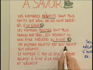 Les nombres négatifs et les nombres positifs