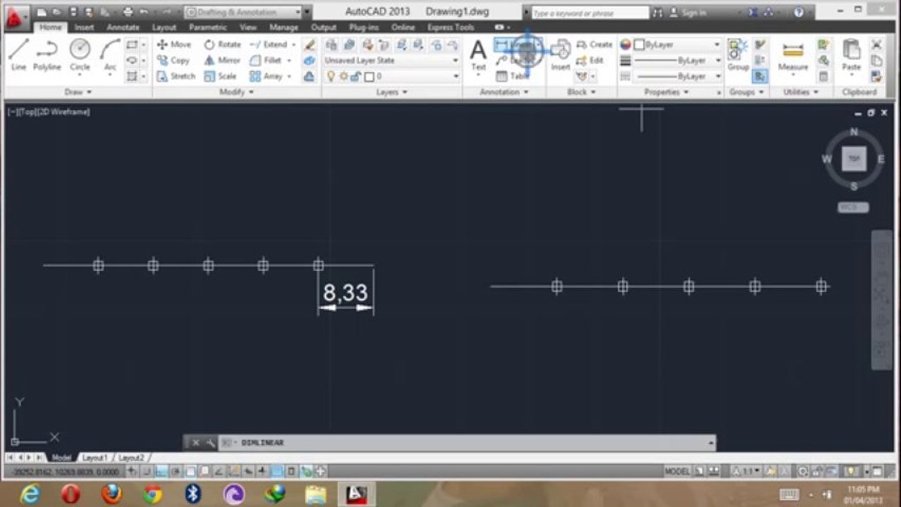 Autocad 2013 tutorial  divide and measure in hindi Urdu (31-50) By MNRAQ