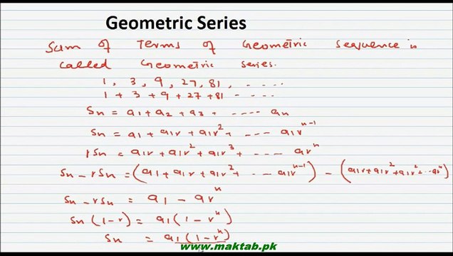 FSc Math Book1, CH 6, LEC 20: Geometric Series