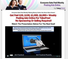 Get a TelexFree marketing website and capture page.