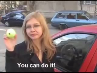 Unlock a car door with a tennis ball