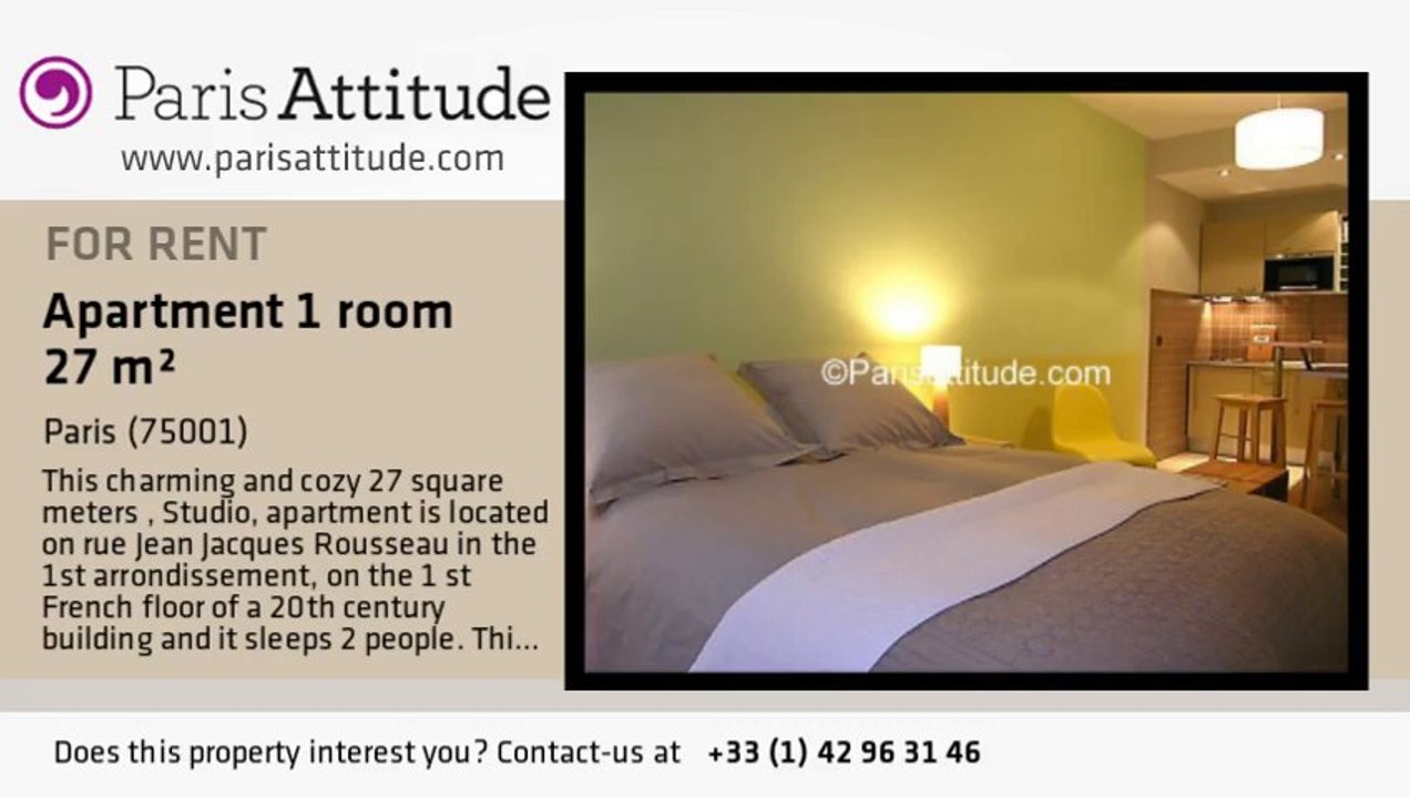 Studio Apartment for rent - Palais Royal, Paris - Ref. 2807
