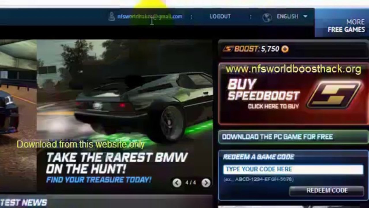 Need for Speed World Boost Hack 2013 Official Download Now!