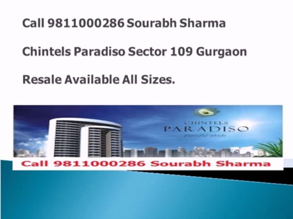 4bhk 3150sqft Chintels Paradiso Sector 109 Gurgaon Call 9811000286 Sourabh Sharma