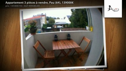 Appartement 3 pièces à vendre, Pau (64), 139000€