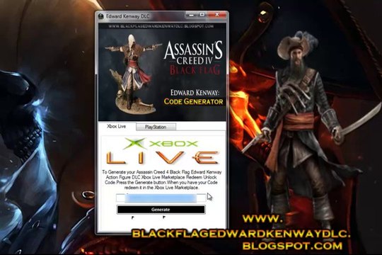 Assassins Creed 4 Black Flag Edward Kenway Action Figure DLC Pack Free on Xbox 360 And PS3