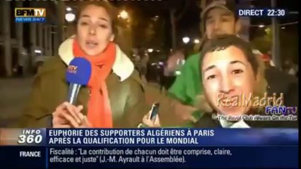 La joie des algériens à Paris suite à la qualification pour le mondial 2014 de Foot  - 2013 11 19