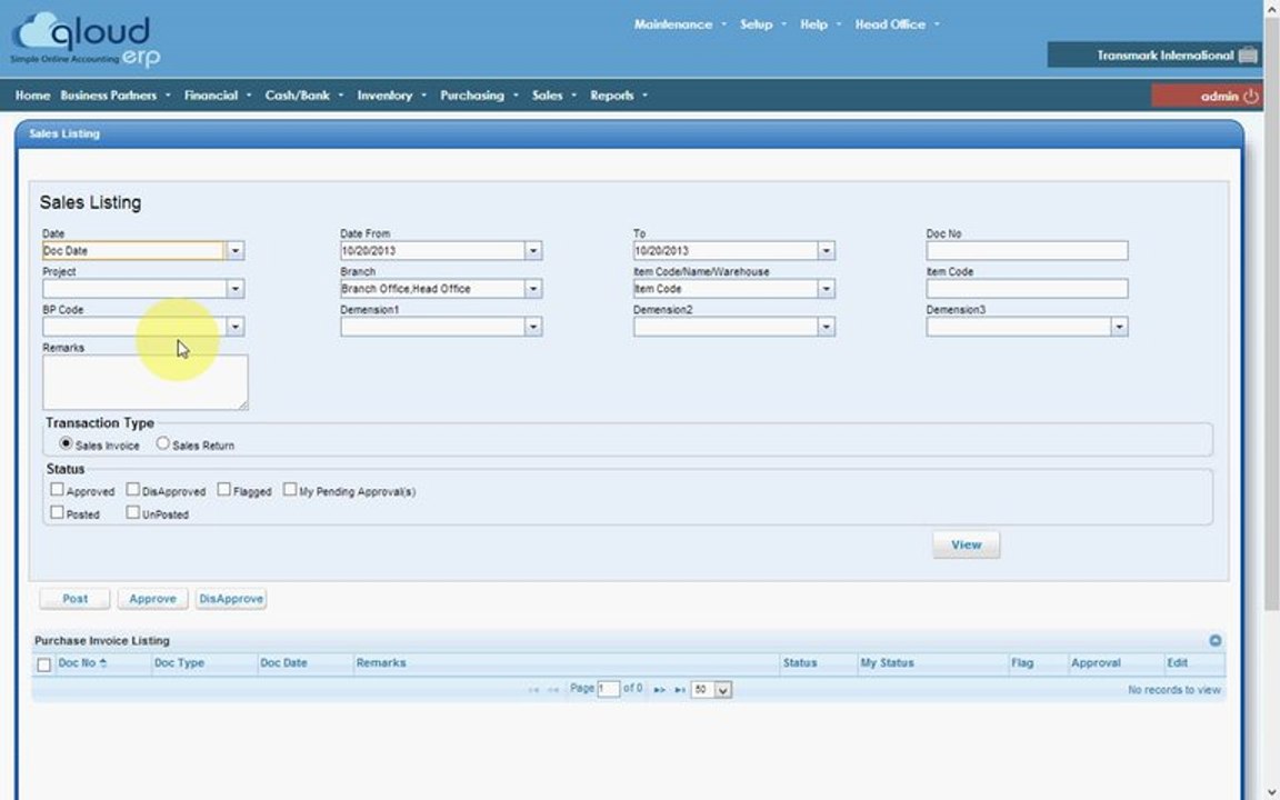 Qloud ERP - Sales Module