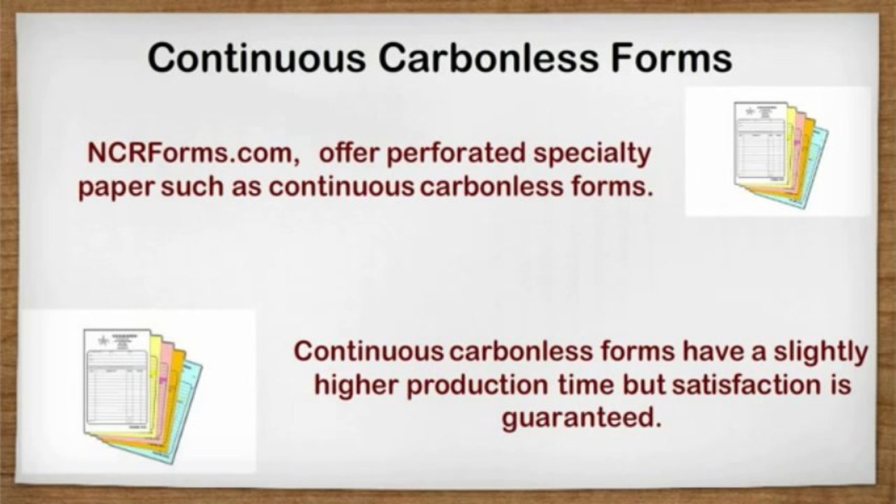 Color Carbonless Paper Forms and Printing