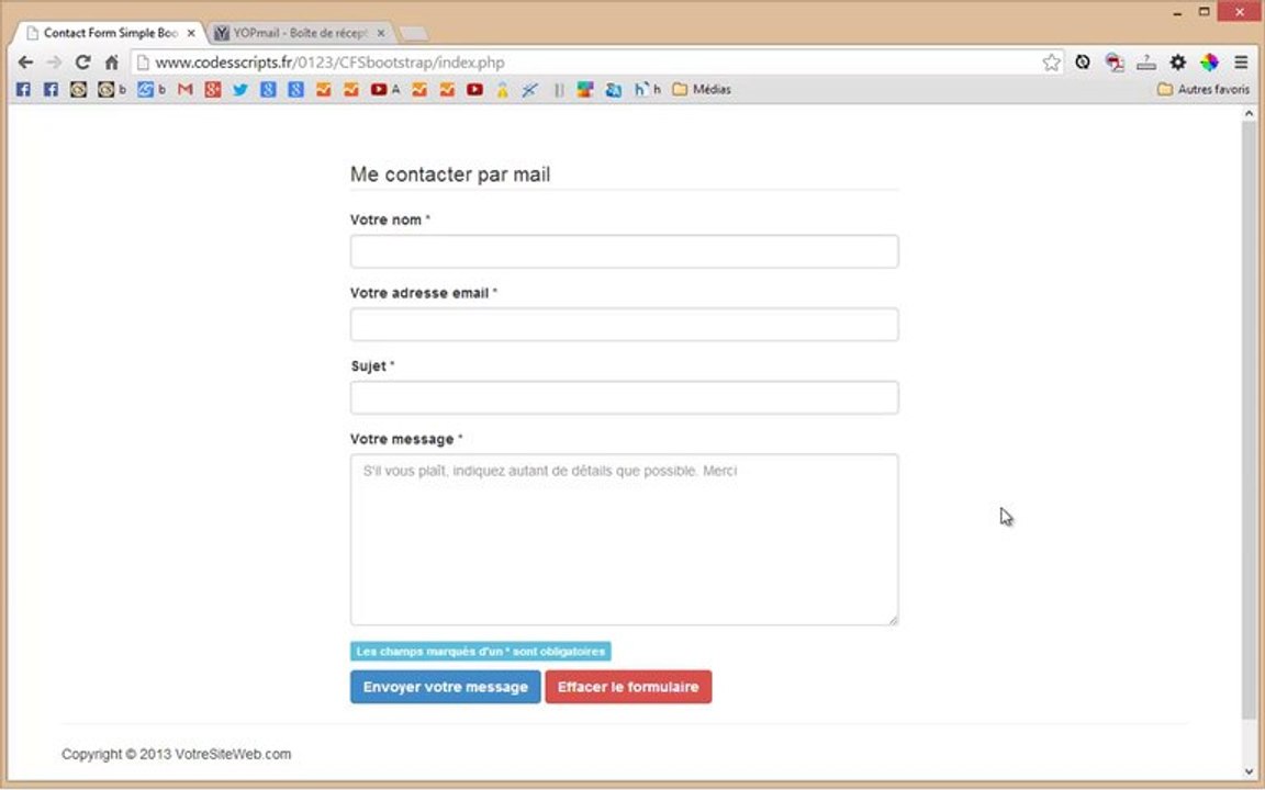 Tutoriel vidéo : Formulaire de contact avec jQuery et Bootstrap