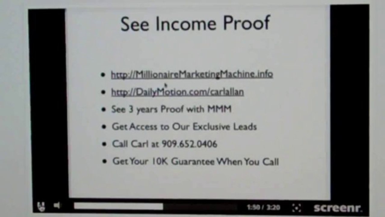 Millionaire Marketing Machine Sponsor Details