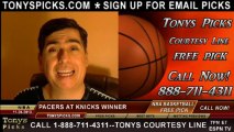 New York Knicks vs. Indiana Pacers Pick Prediction NBA Pro Basketball Odds