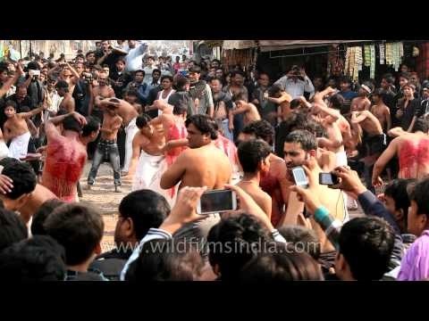 Shia muslims remembering the blood of Hussein at Muharram