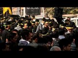 Flags and banners hoisting infront of Shia Jama Masjid- Muharram