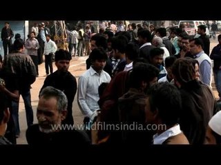 Crowd waiting for Muharram procession to start