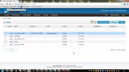 Documenta DMS: Administrare grupuri