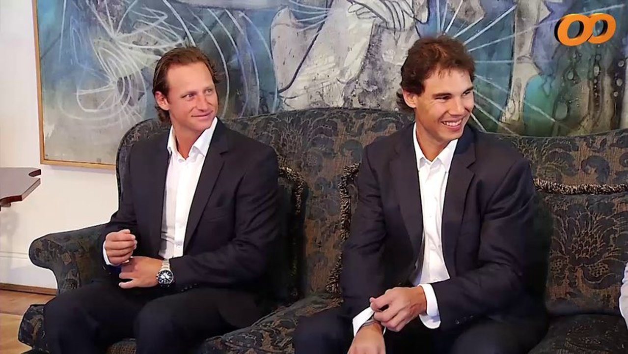 Rafael Nadal and Novak Djokovic meet with Chilean President Sebastian Pinera at La Moneda Palace