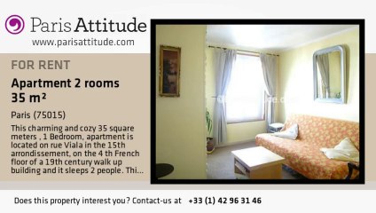 1 Bedroom Apartment for rent - Bir Hakeim, Paris - Ref. 787