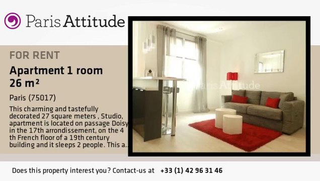 Studio Apartment for rent - Porte Maillot/Palais des Congrès, Paris - Ref. 8479