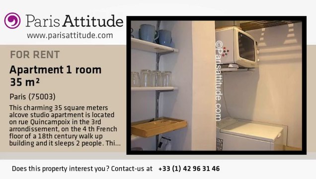 Alcove Studio Apartment for rent - Centre George Pompidou, Paris - Ref. 5760