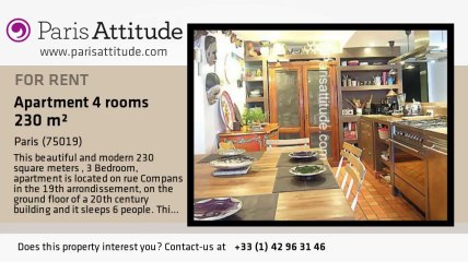 3 Bedroom Loft for rent - Buttes Chaumont, Paris - Ref. 7121