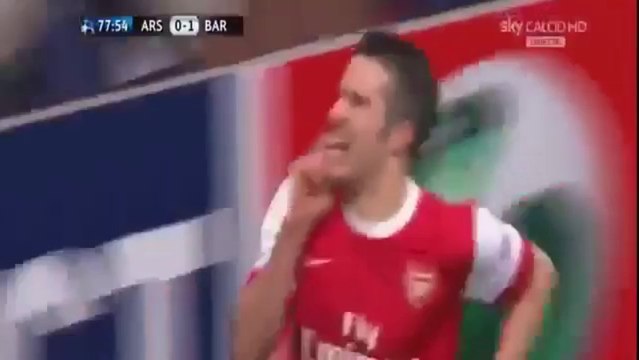 هدف فان بيرسي ارسنال على برشلونه في دوري الابطال