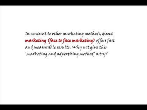 Quick customer responses for promotions! What could be better than direct face to face marketing?