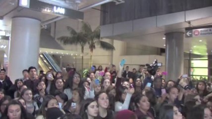 Des centaines de fans attendent One Direction à l'aéroport de Los Angeles