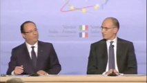 Roma - Conferenza stampa al termine del Vertice italo-francese (20.11.13)