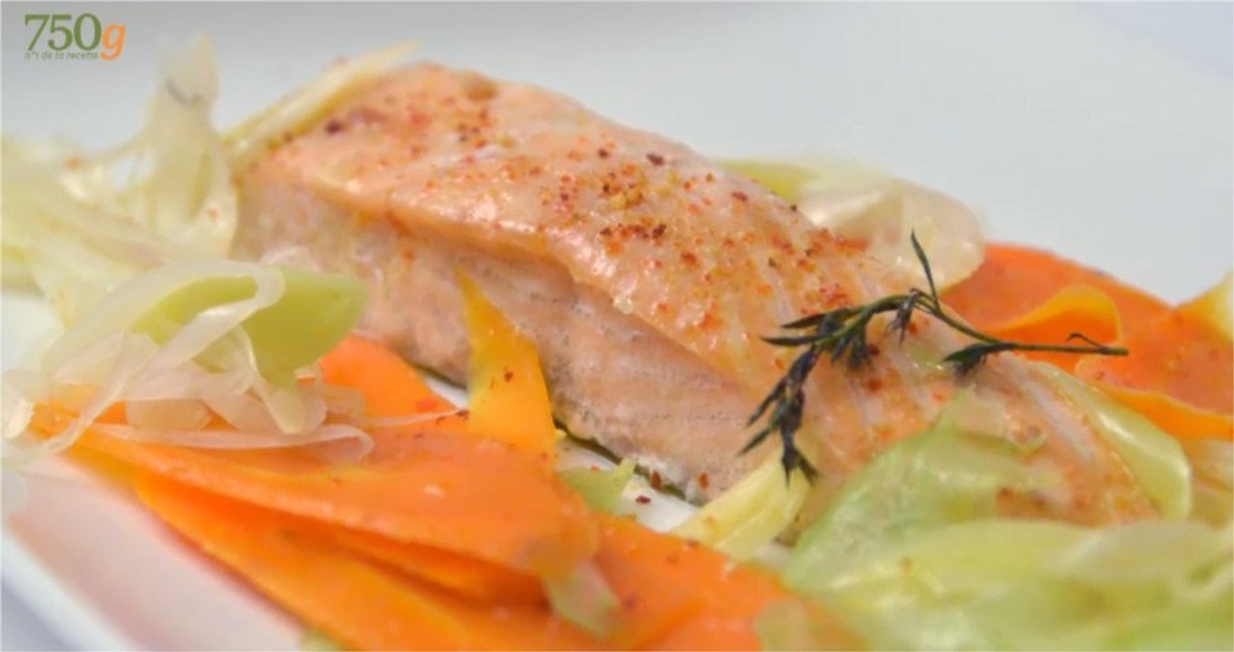 Recette de Saumon vapeur et ses légumes - 750 Grammes