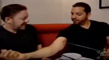 Amazing Magic Trick: David Blaine Freaks Out Ricky Gervais