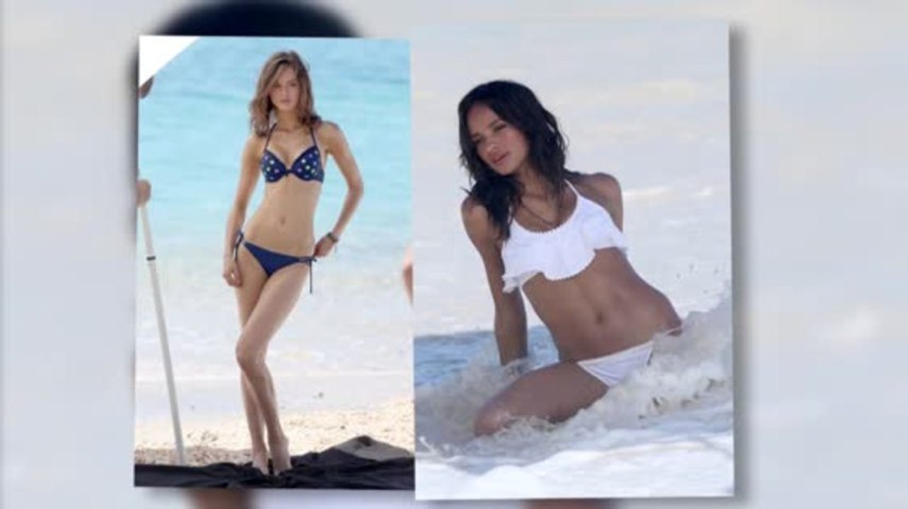 Victoria's-Secret-Models posieren am Strand