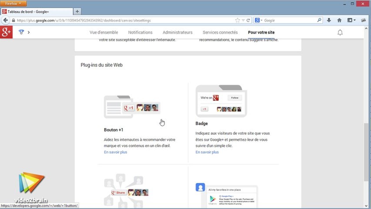 Tutoriel Google+ : Jumeler son site à sa page Google+ | video2brain.com