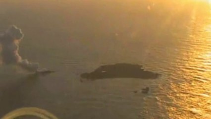 Underwater volcano erupts giving birth to an island
