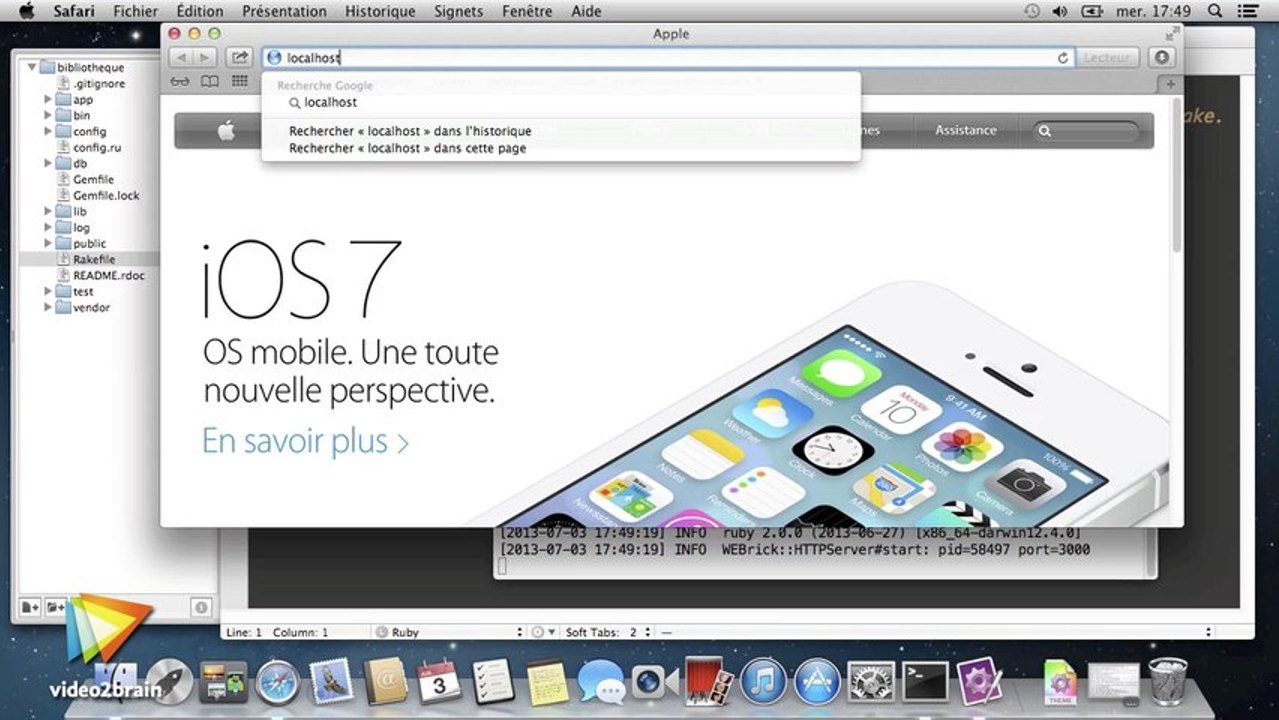 Tutoriel Ruby on Rails 4.0 : Création du projet | video2brain.com