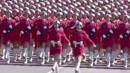 Chinese Beautiful Pink Army March Past 中華人民共和國國慶.mp4