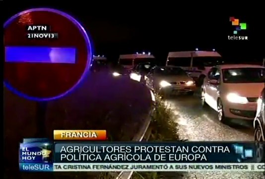 Agricultores franceses protestan contra política agrícola europea