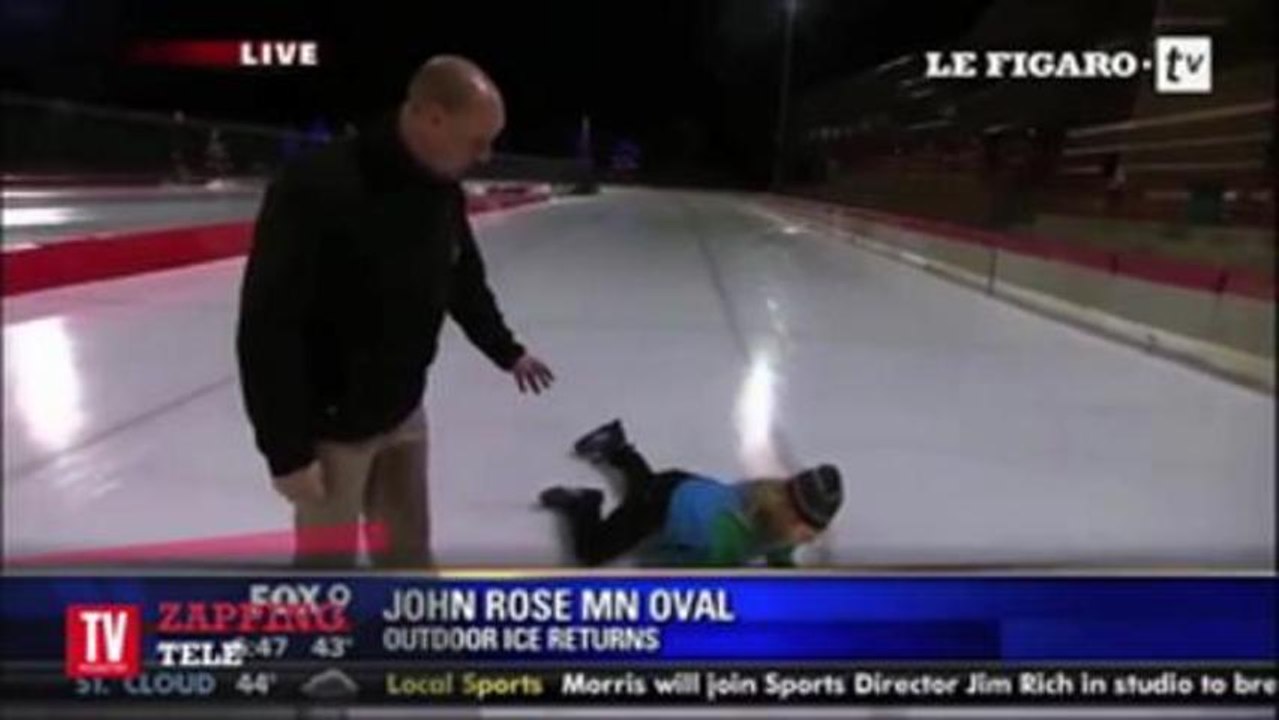 La chute d'une journaliste américaine en plein direct