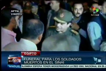 Egipto lleva a cabo funeral de soldados muertos en el Sinaí