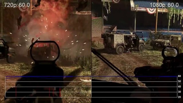 Call of Duty : Ghosts PS4 1080p Patch VS Xbox One 720 Framerate test