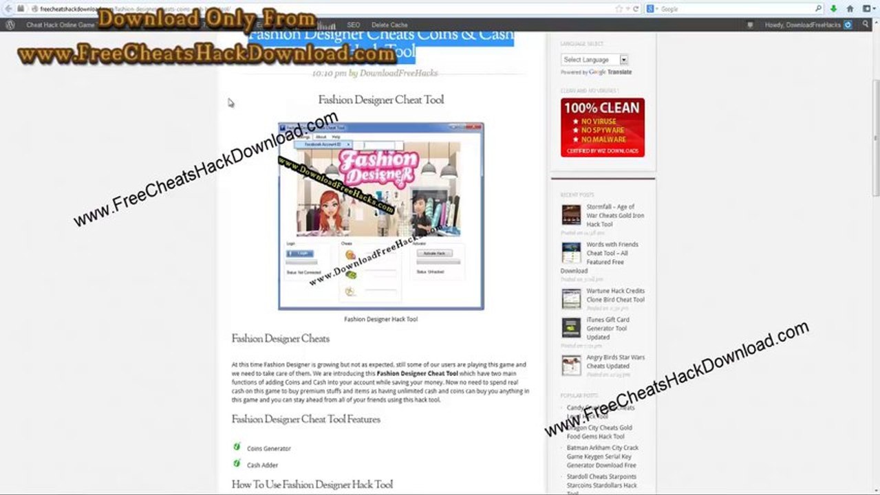 Fashion Designer Cheats - Coins and Cash Hack Tool 2014 Updated!